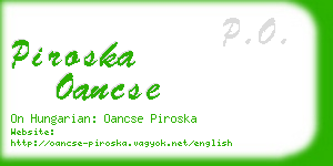 piroska oancse business card